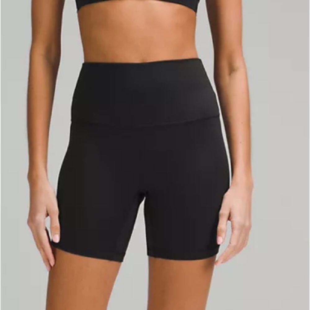 DEREK HEART  Black Velvet High Waisted Bike Shorts Size L NWOT